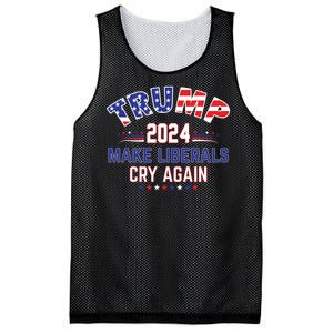 Trump 2024 Make Liberals Cry Again Mesh Reversible Basketball Jersey Tank