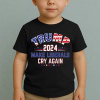 Trump 2024 Make Liberals Cry Again Toddler T-Shirt