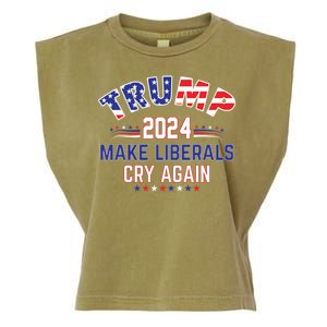 Trump 2024 Make Liberals Cry Again Garment-Dyed Women's Muscle Tee