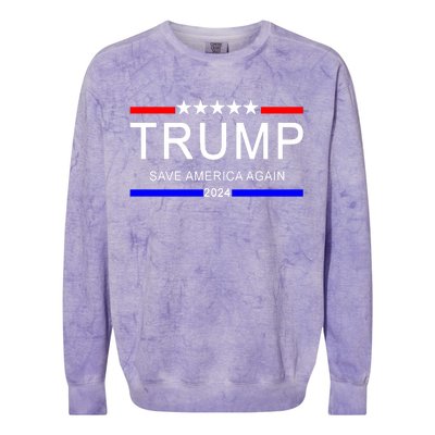 Trump 2024 Save America Colorblast Crewneck Sweatshirt