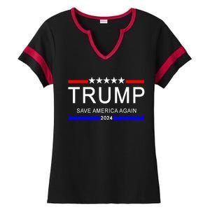 Trump 2024 Save America Ladies Halftime Notch Neck Tee