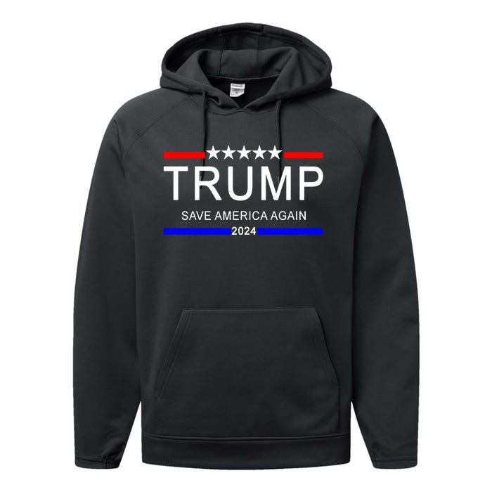 Trump 2024 Save America Performance Fleece Hoodie