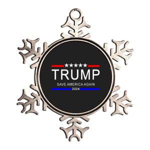 Trump 2024 Save America Metallic Star Ornament