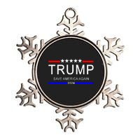 Trump 2024 Save America Metallic Star Ornament