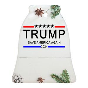 Trump 2024 Save America Ceramic Bell Ornament