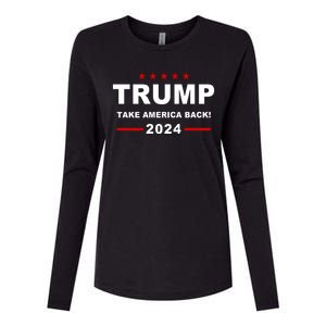 Trump 2024 Take America Back! Womens Cotton Relaxed Long Sleeve T-Shirt