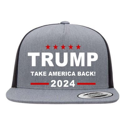 Trump 2024 Take America Back! Flat Bill Trucker Hat