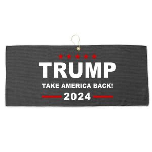 Trump 2024 Take America Back! Large Microfiber Waffle Golf Towel