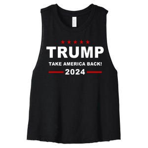 Trump 2024 Take America Back! Women's Racerback Cropped Tank