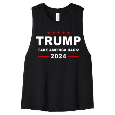 Trump 2024 Take America Back! Women's Racerback Cropped Tank