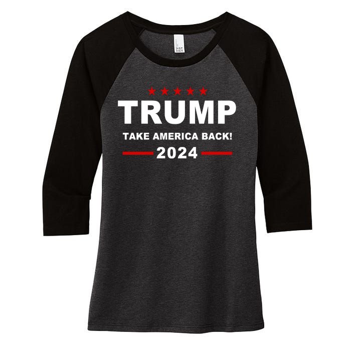 Trump 2024 Take America Back! Women's Tri-Blend 3/4-Sleeve Raglan Shirt