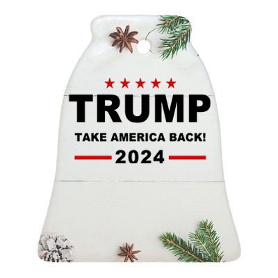 Trump 2024 Take America Back! Ceramic Bell Ornament