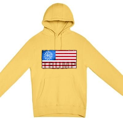 Trump 45 Betsy Ross 13 Original Colonies Flag Premium Pullover Hoodie