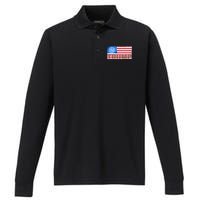 Trump 45 Betsy Ross 13 Original Colonies Flag Performance Long Sleeve Polo