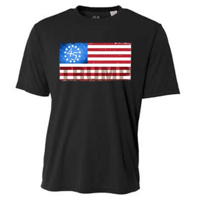 Trump 45 Betsy Ross 13 Original Colonies Flag Cooling Performance Crew T-Shirt