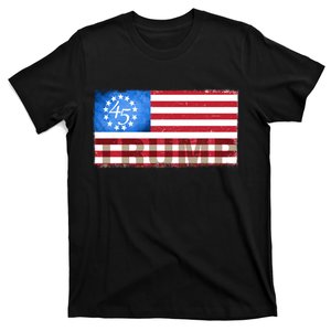 Trump 45 Betsy Ross 13 Original Colonies Flag T-Shirt