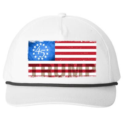 Trump 45 Betsy Ross 13 Original Colonies Flag Snapback Five-Panel Rope Hat