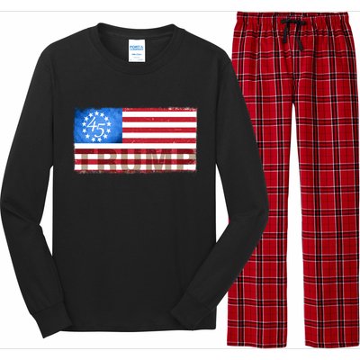 Trump 45 Betsy Ross 13 Original Colonies Flag Long Sleeve Pajama Set