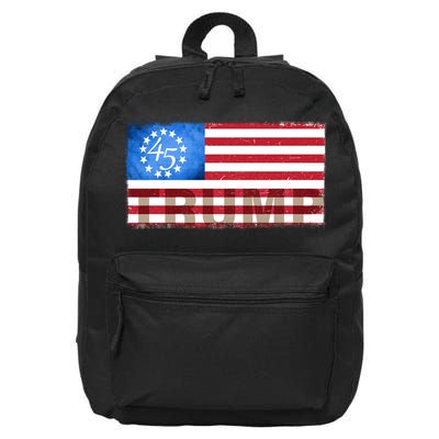 Trump 45 Betsy Ross 13 Original Colonies Flag 16 in Basic Backpack