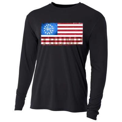 Trump 45 Betsy Ross 13 Original Colonies Flag Cooling Performance Long Sleeve Crew