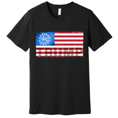 Trump 45 Betsy Ross 13 Original Colonies Flag Premium T-Shirt