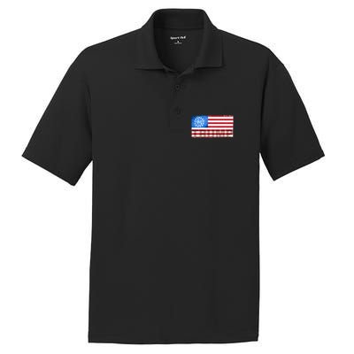 Trump 45 Betsy Ross 13 Original Colonies Flag PosiCharge RacerMesh Polo