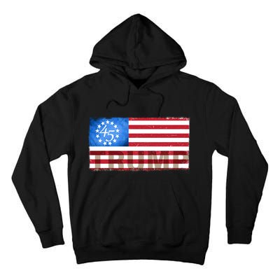 Trump 45 Betsy Ross 13 Original Colonies Flag Tall Hoodie