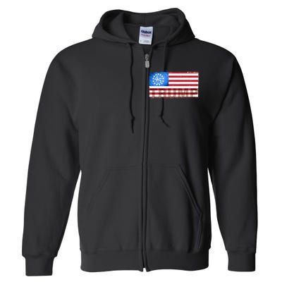 Trump 45 Betsy Ross 13 Original Colonies Flag Full Zip Hoodie