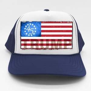 Trump 45 Betsy Ross 13 Original Colonies Flag Trucker Hat