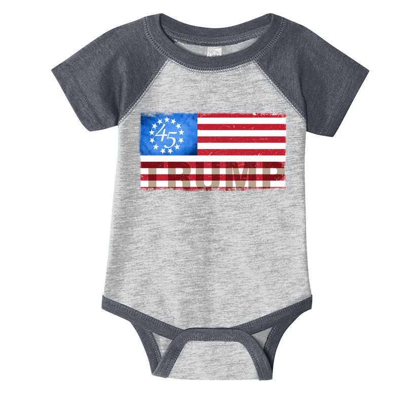 Trump 45 Betsy Ross 13 Original Colonies Flag Infant Baby Jersey Bodysuit