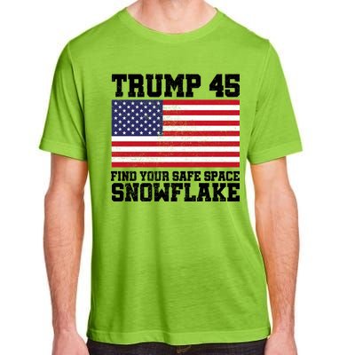 Trump 45 Find Your Safe Place Snowflake Adult ChromaSoft Performance T-Shirt