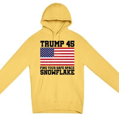 Trump 45 Find Your Safe Place Snowflake Premium Pullover Hoodie