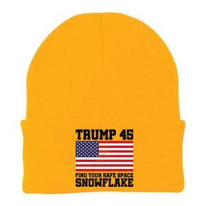 Trump 45 Find Your Safe Place Snowflake Knit Cap Winter Beanie