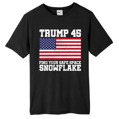 Trump 45 Find Your Safe Place Snowflake Tall Fusion ChromaSoft Performance T-Shirt