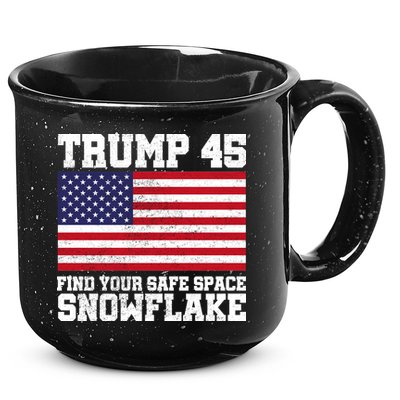 Trump 45 Find Your Safe Place Snowflake 15oz Campfire Ceramic Mug