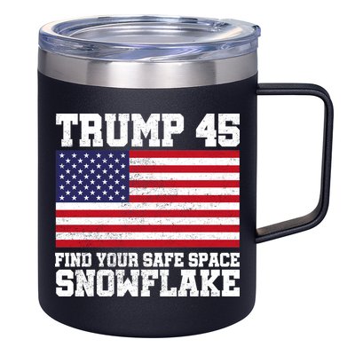 Trump 45 Find Your Safe Place Snowflake 12oz Stainless Steel Coffee Mug