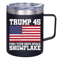 Trump 45 Find Your Safe Place Snowflake 12oz Stainless Steel Coffee Mug