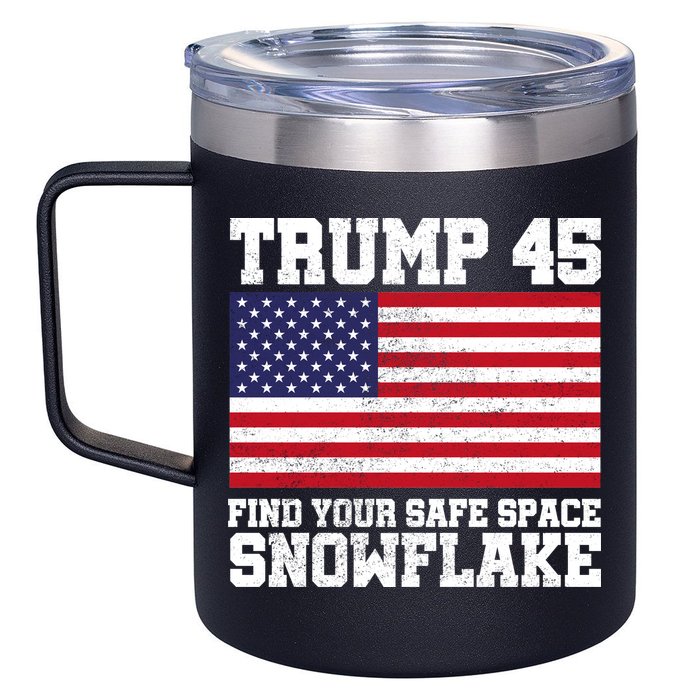Trump 45 Find Your Safe Place Snowflake 12oz Stainless Steel Coffee Mug