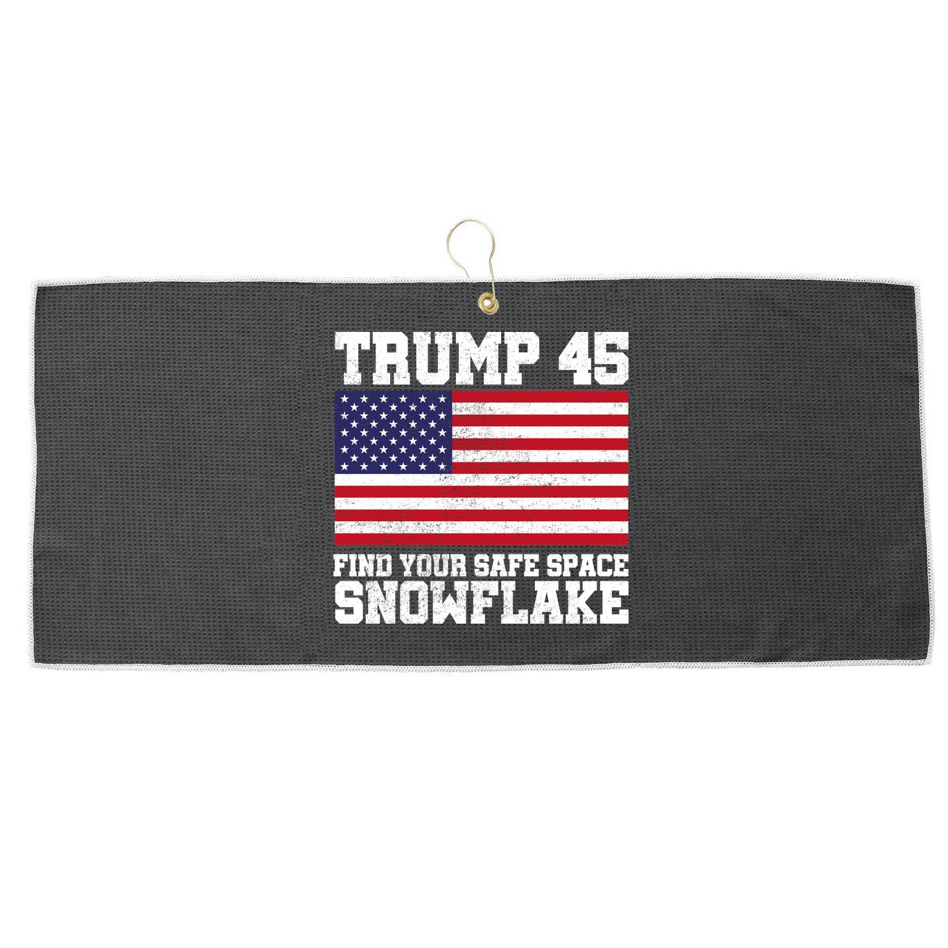 Trump 45 Find Your Safe Place Snowflake Large Microfiber Waffle Golf Towel