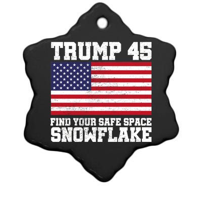 Trump 45 Find Your Safe Place Snowflake Ceramic Star Ornament