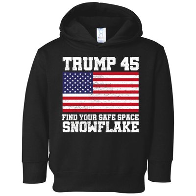 Trump 45 Find Your Safe Place Snowflake Toddler Hoodie