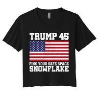 Trump 45 Find Your Safe Place Snowflake Women's Crop Top Tee
