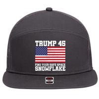 Trump 45 Find Your Safe Place Snowflake 7 Panel Mesh Trucker Snapback Hat