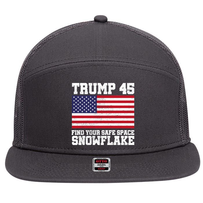 Trump 45 Find Your Safe Place Snowflake 7 Panel Mesh Trucker Snapback Hat