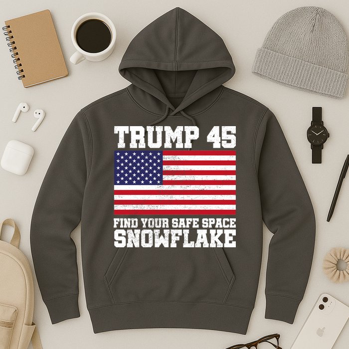 Trump 45 Find Your Safe Place Snowflake Hoodie