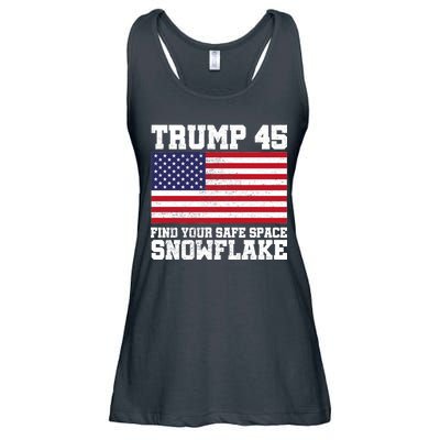 Trump 45 Find Your Safe Place Snowflake Ladies Essential Flowy Tank