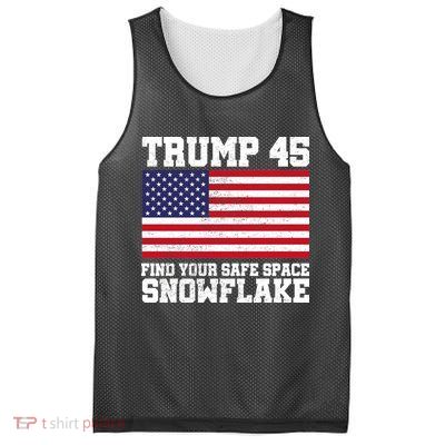 Trump 45 Find Your Safe Place Snowflake Mesh Reversible Basketball Jersey Tank
