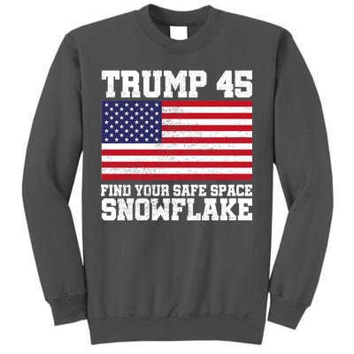 Trump 45 Find Your Safe Place Snowflake Tall Sweatshirt