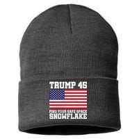 Trump 45 Find Your Safe Place Snowflake Sustainable Knit Beanie