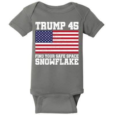 Trump 45 Find Your Safe Place Snowflake Baby Bodysuit